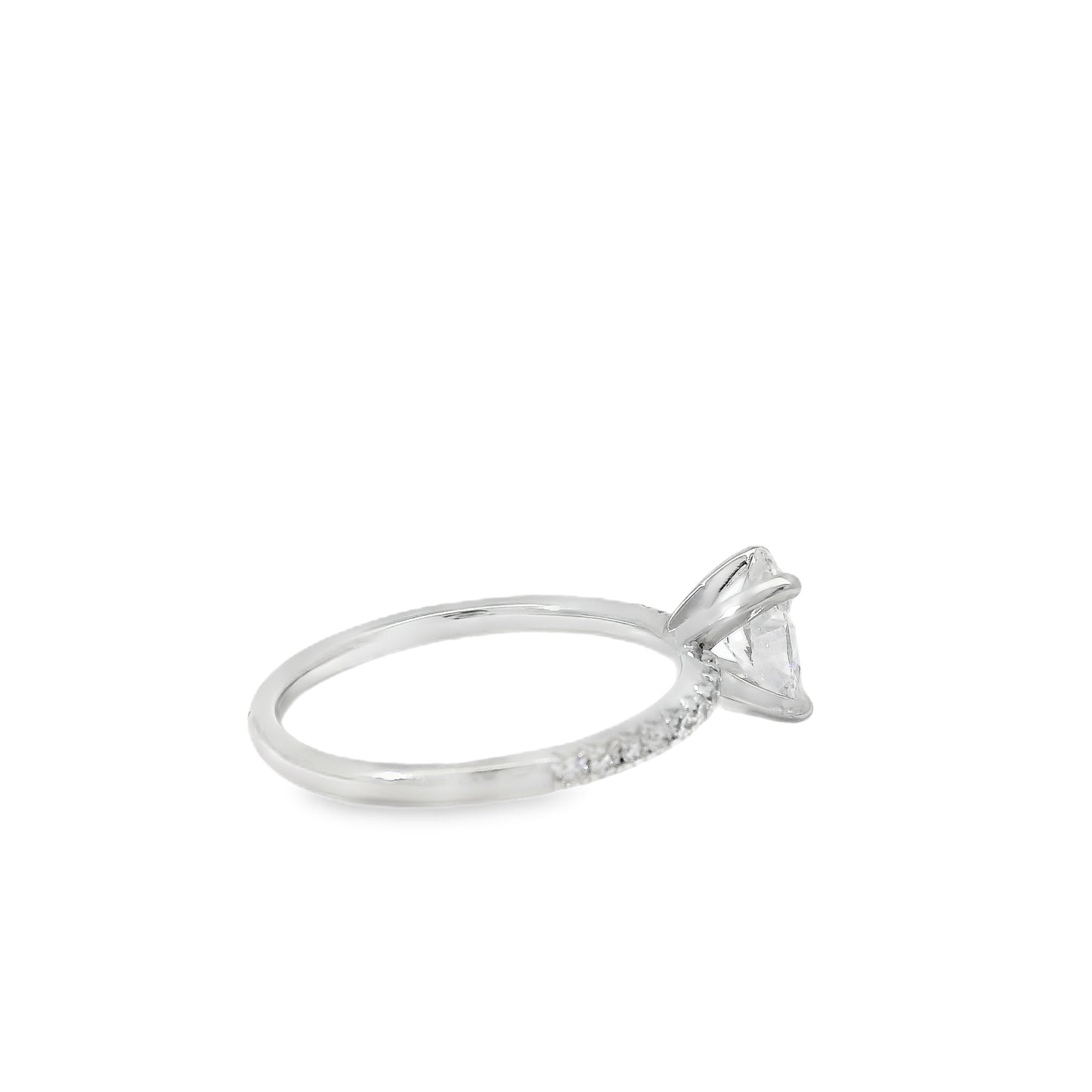 18k White Gold GIA Certified 0.74ct Oval Cut Diamond Engagement Ring