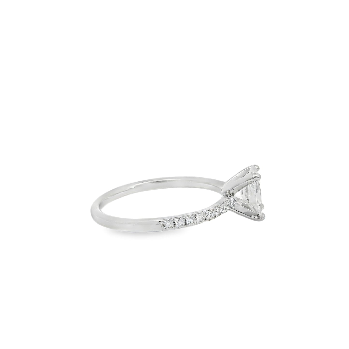 18k White Gold GIA Certified 0.74ct Oval Cut Diamond Engagement Ring