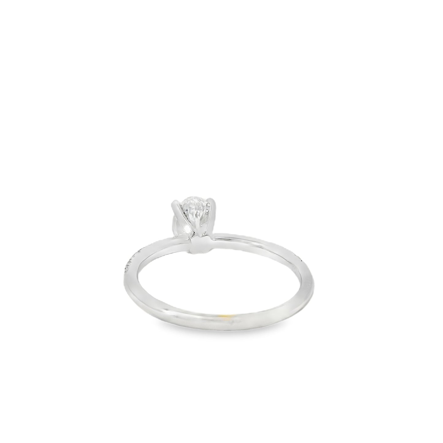 18k White Gold GIA Certified 0.74ct Oval Cut Diamond Engagement Ring