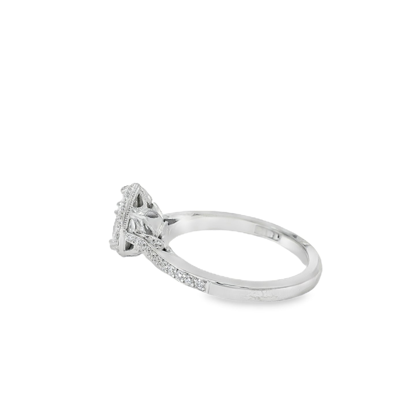 18k White Gold GIA Certified 0.55ct Pear Cut Diamond Engagement Ring