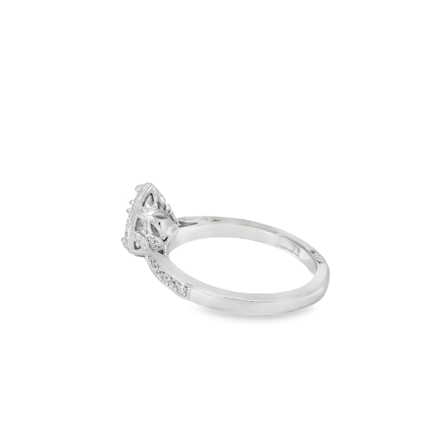 18k White Gold GIA Certified 0.55ct Pear Cut Diamond Engagement Ring