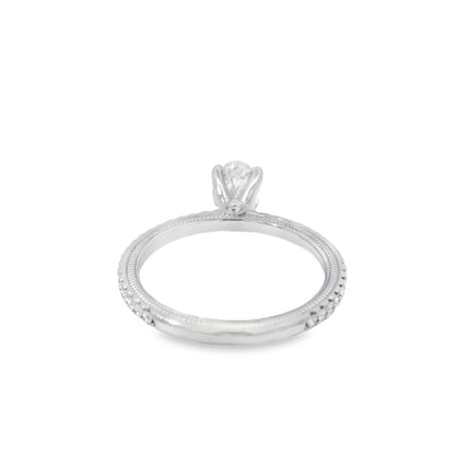 14k White Gold GIA Certified 0.75ct Oval Diamond Engagement Ring
