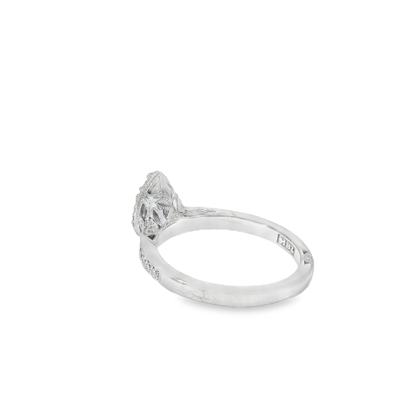 18k White Gold GIA Certified 0.55ct Pear Cut Diamond Engagement Ring
