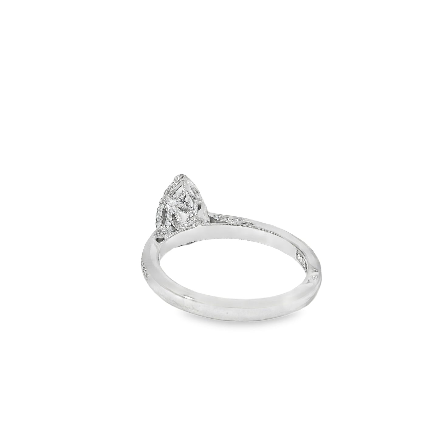 18k White Gold GIA Certified 0.55ct Pear Cut Diamond Engagement Ring