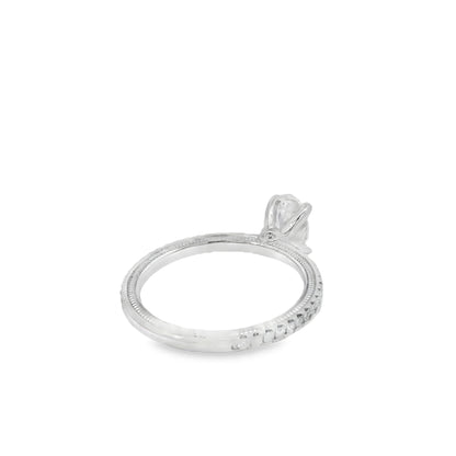 14k White Gold GIA Certified 0.75ct Oval Diamond Engagement Ring