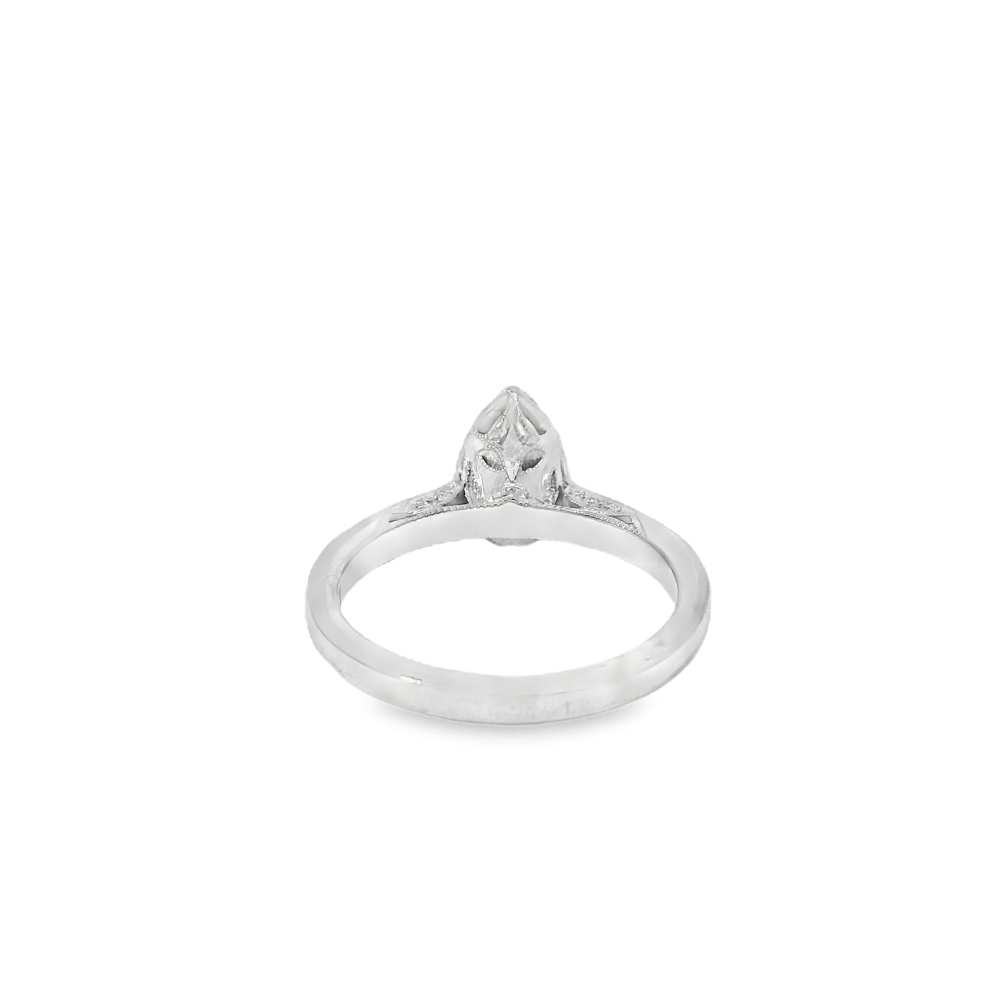 18k White Gold GIA Certified 0.55ct Pear Cut Diamond Engagement Ring