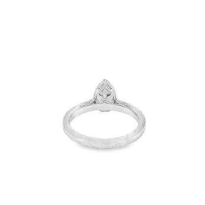 18k White Gold GIA Certified 0.55ct Pear Cut Diamond Engagement Ring