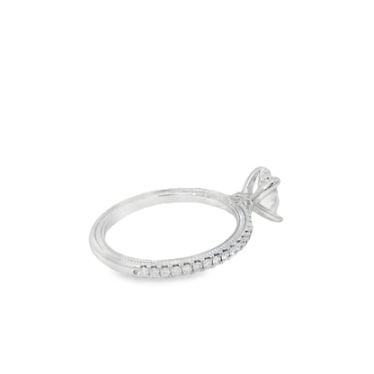 14k White Gold GIA Certified 0.75ct Oval Diamond Engagement Ring