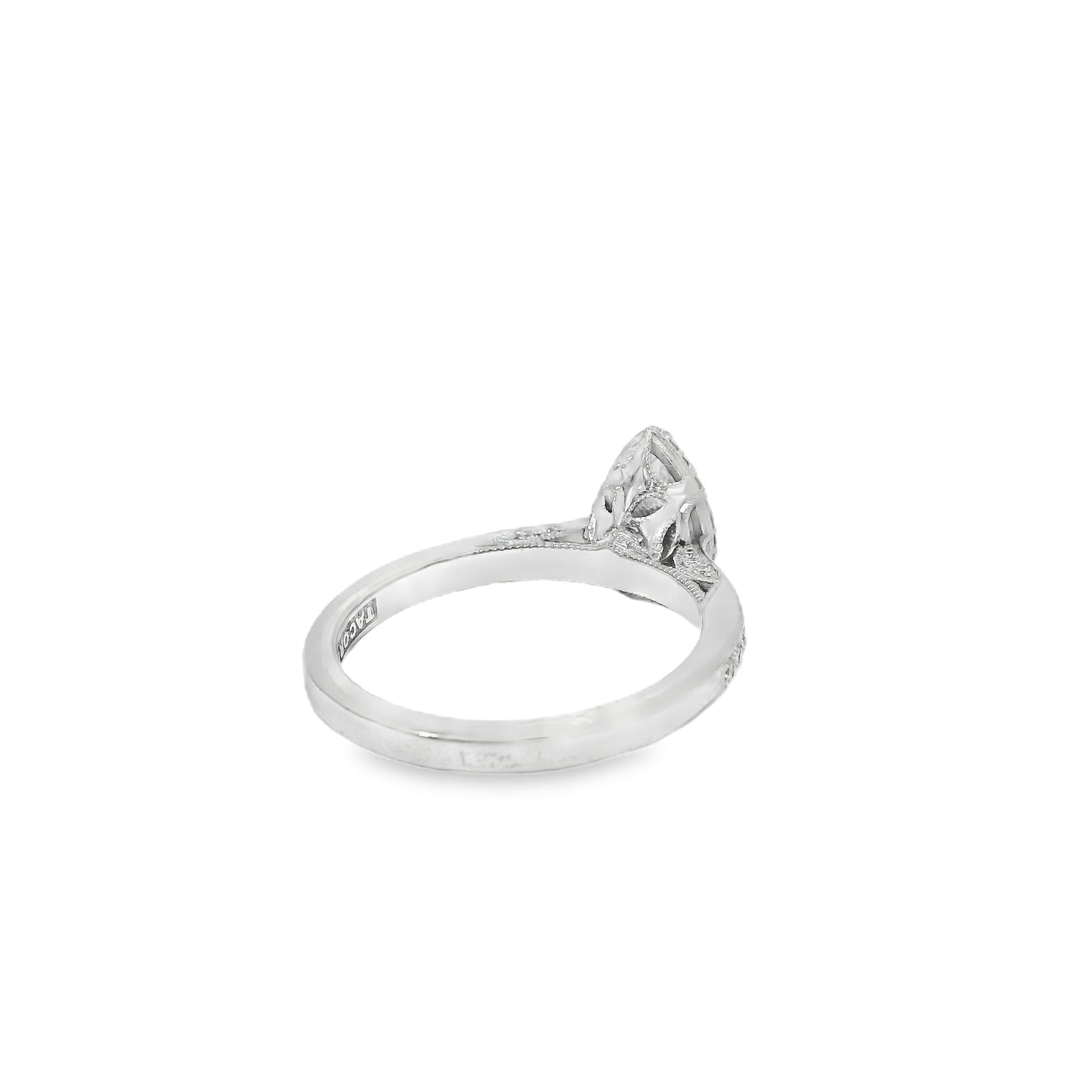 18k White Gold GIA Certified 0.55ct Pear Cut Diamond Engagement Ring