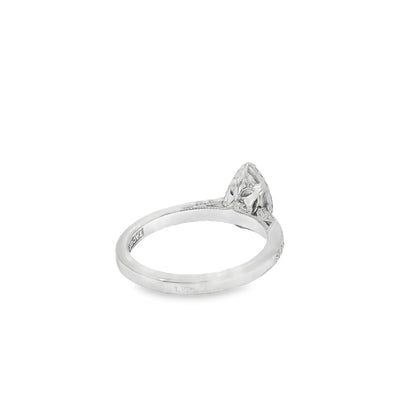 18k White Gold GIA Certified 0.55ct Pear Cut Diamond Engagement Ring