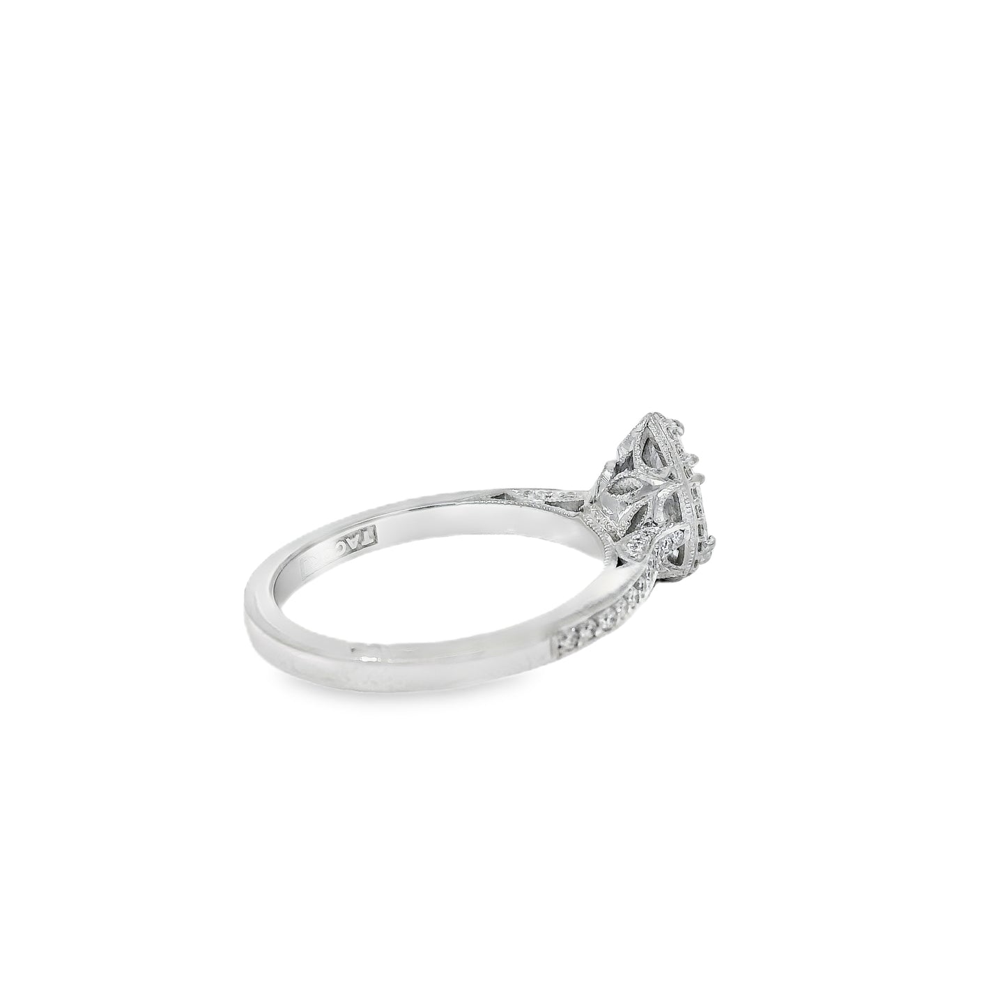 18k White Gold GIA Certified 0.55ct Pear Cut Diamond Engagement Ring