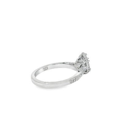 18k White Gold GIA Certified 0.55ct Pear Cut Diamond Engagement Ring