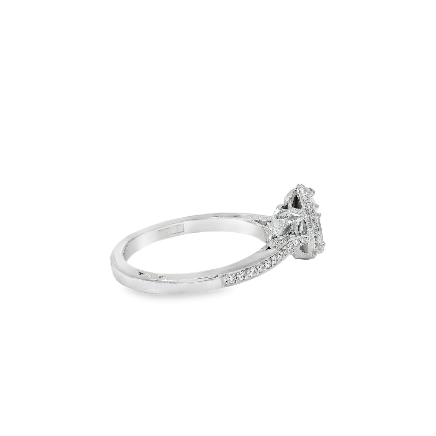 18k White Gold GIA Certified 0.55ct Pear Cut Diamond Engagement Ring