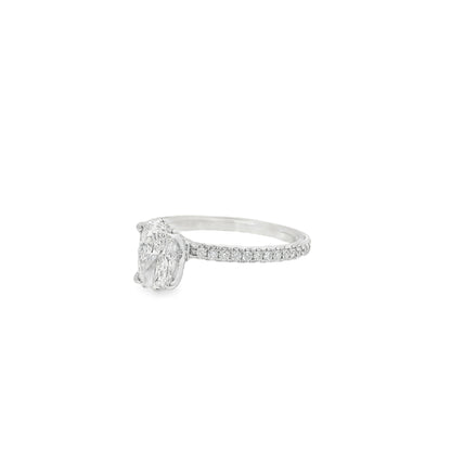 14k White Gold GIA Certified 0.75ct Oval Diamond Engagement Ring