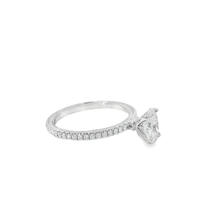 14k White Gold GIA Certified 0.75ct Oval Diamond Engagement Ring