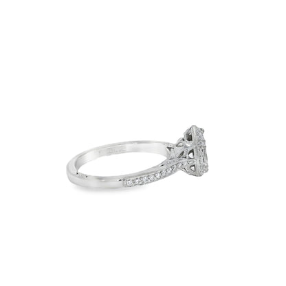 18k White Gold GIA Certified 0.55ct Pear Cut Diamond Engagement Ring