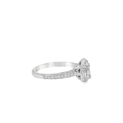 18k White Gold GIA Certified 0.55ct Pear Cut Diamond Engagement Ring