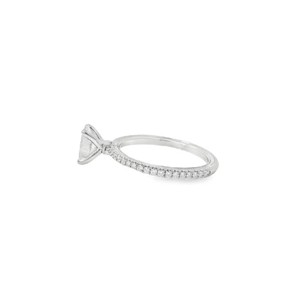 14k White Gold GIA Certified 0.75ct Oval Diamond Engagement Ring