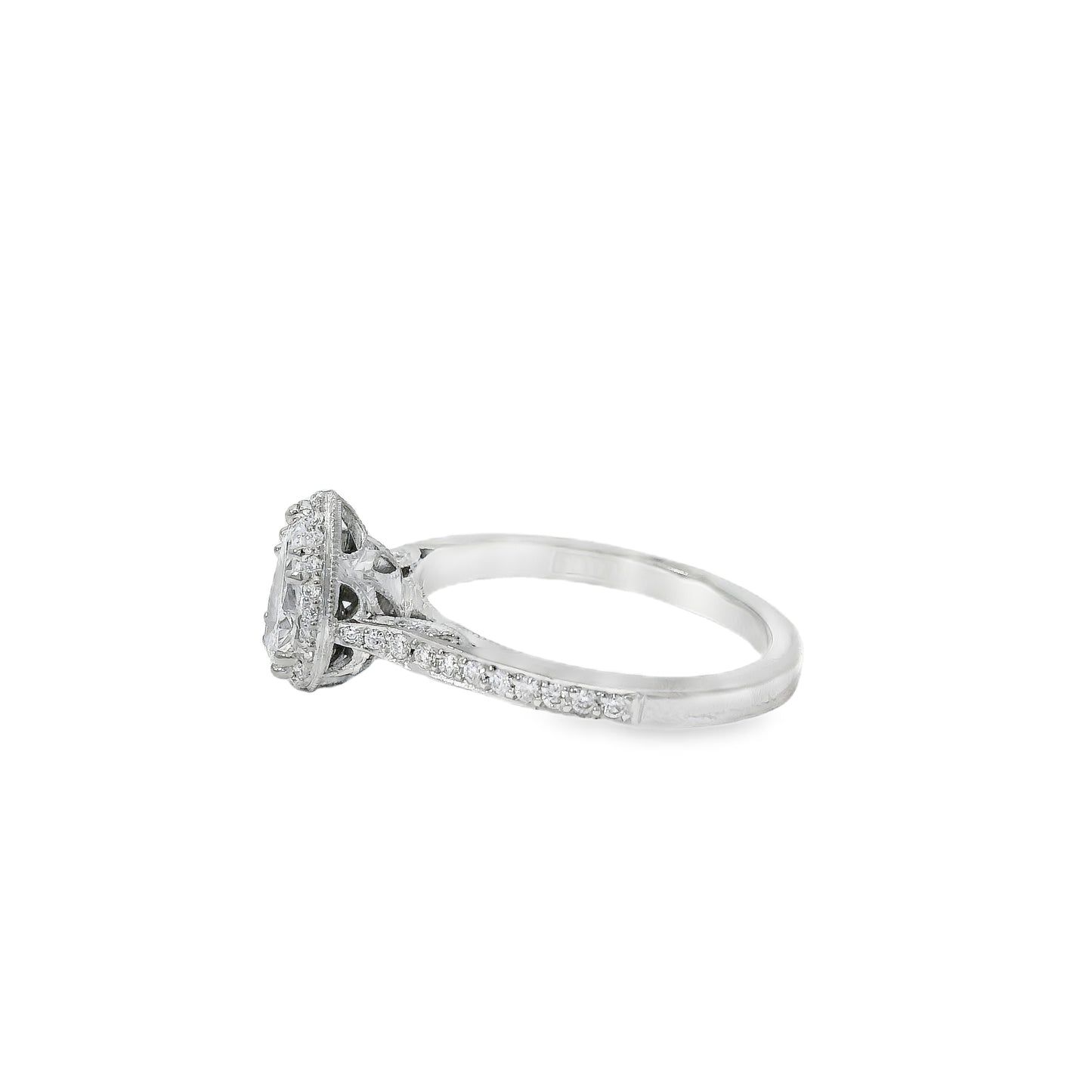 18k White Gold GIA Certified 0.55ct Pear Cut Diamond Engagement Ring