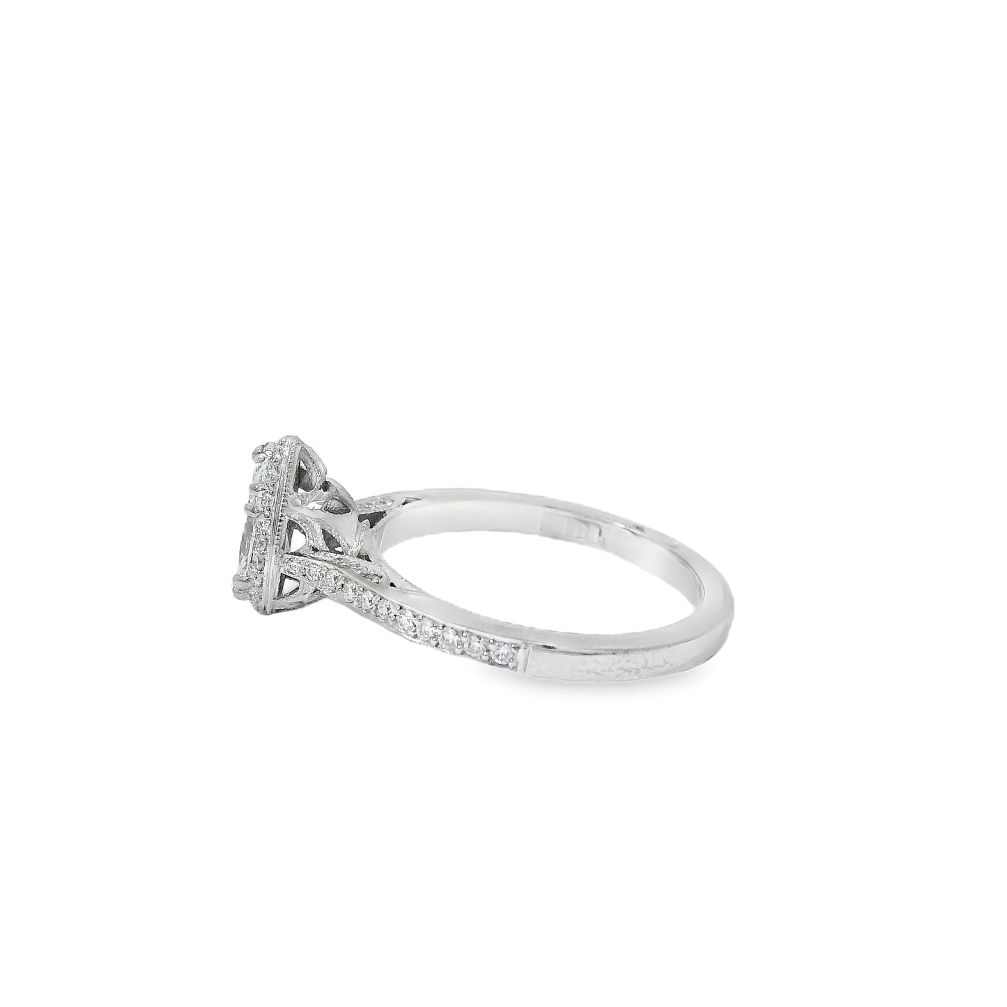 18k White Gold GIA Certified 0.55ct Pear Cut Diamond Engagement Ring