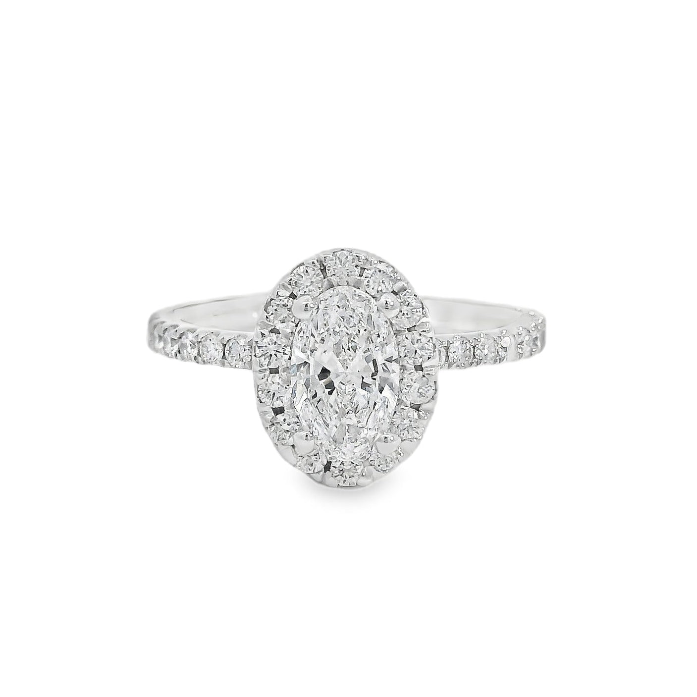 18k White Gold GIA Certified 0.70ct Oval Cut Diamond Engagement Ring