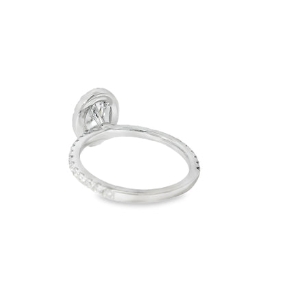 18k White Gold GIA Certified 0.70ct Oval Cut Diamond Engagement Ring
