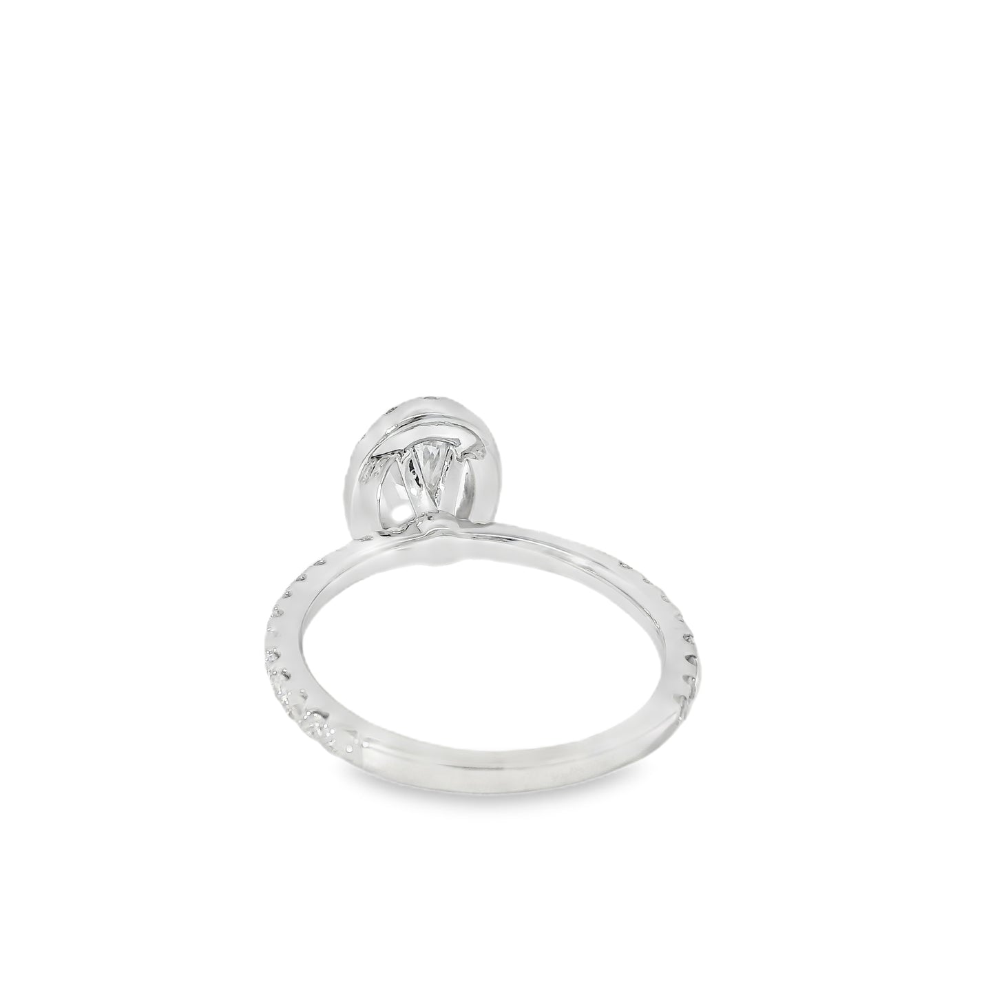 18k White Gold GIA Certified 0.70ct Oval Cut Diamond Engagement Ring