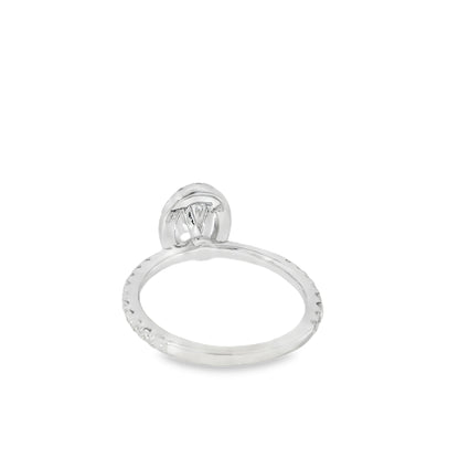 18k White Gold GIA Certified 0.70ct Oval Cut Diamond Engagement Ring