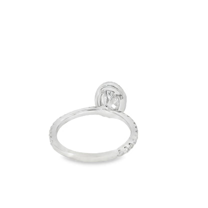 18k White Gold GIA Certified 0.70ct Oval Cut Diamond Engagement Ring