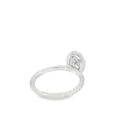 18k White Gold GIA Certified 0.70ct Oval Cut Diamond Engagement Ring