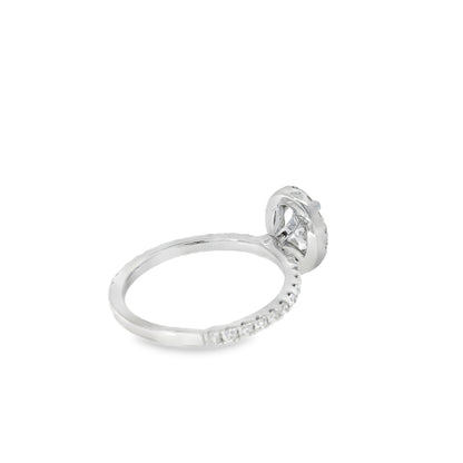 18k White Gold GIA Certified 0.70ct Oval Cut Diamond Engagement Ring