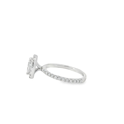18k White Gold GIA Certified 0.70ct Oval Cut Diamond Engagement Ring