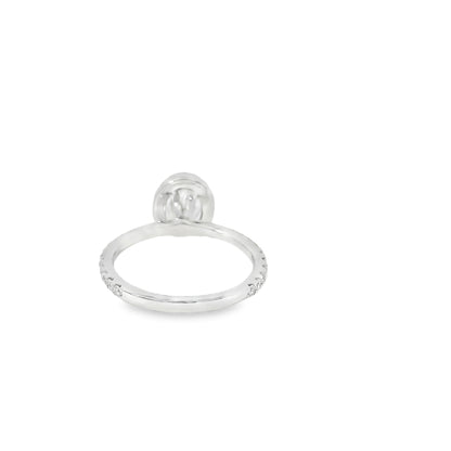 18k White Gold GIA Certified 0.70ct Oval Cut Diamond Engagement Ring