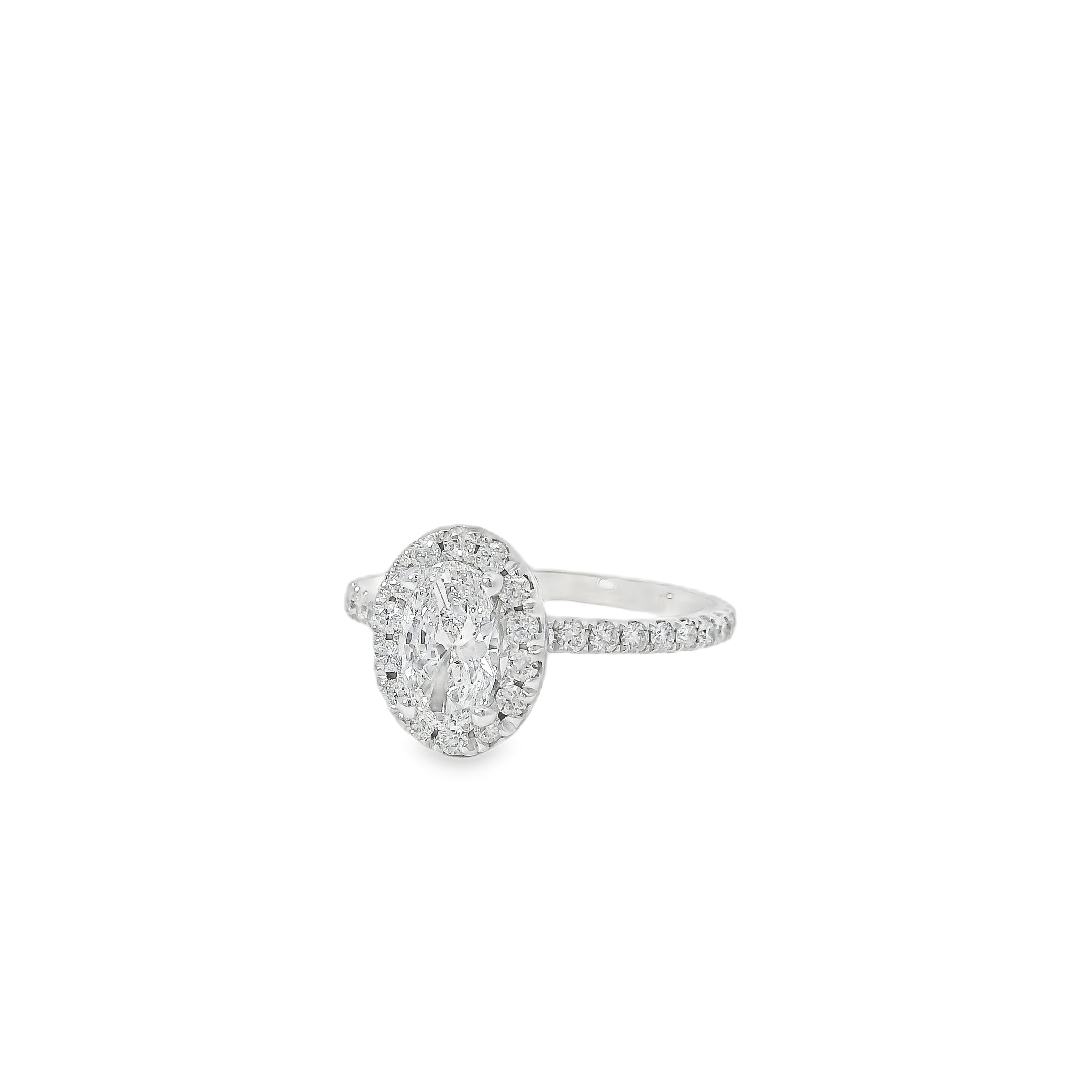 18k White Gold GIA Certified 0.70ct Oval Cut Diamond Engagement Ring