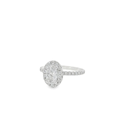 18k White Gold GIA Certified 0.70ct Oval Cut Diamond Engagement Ring
