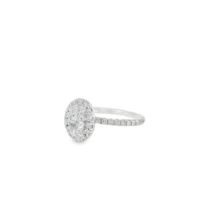 18k White Gold GIA Certified 0.70ct Oval Cut Diamond Engagement Ring