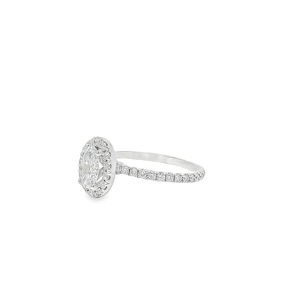 18k White Gold GIA Certified 0.70ct Oval Cut Diamond Engagement Ring