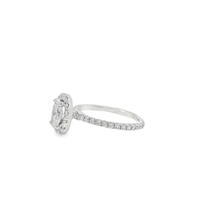 18k White Gold GIA Certified 0.70ct Oval Cut Diamond Engagement Ring