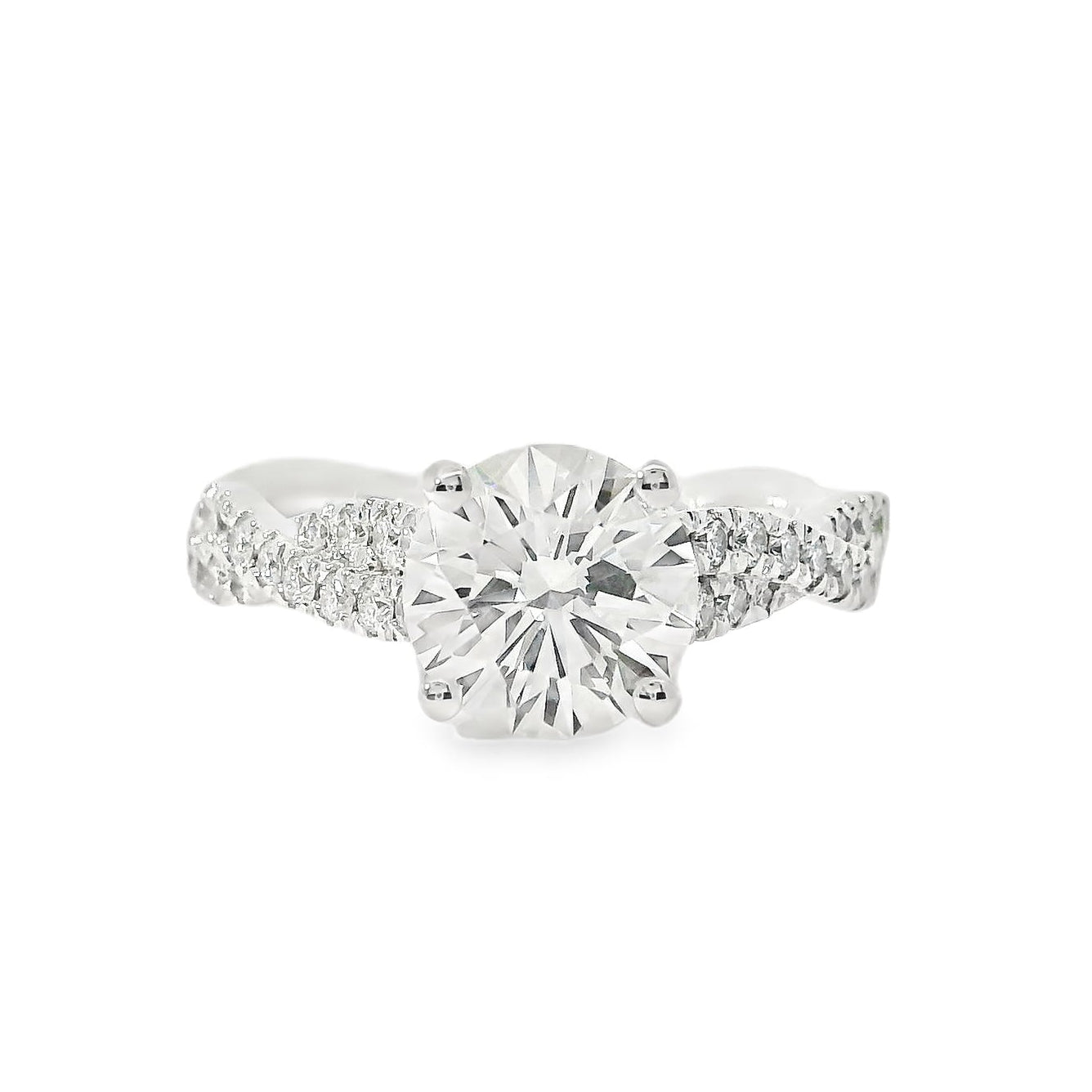 14k White Gold GIA Certified 1.54ct Round Diamond Engagement Ring