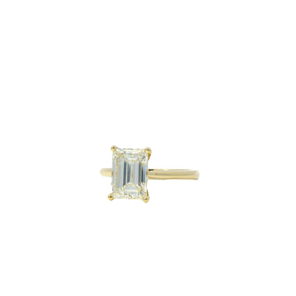 14k Yellow Gold GIA Certified 2.39ct Emerald Cut Engagement Ring