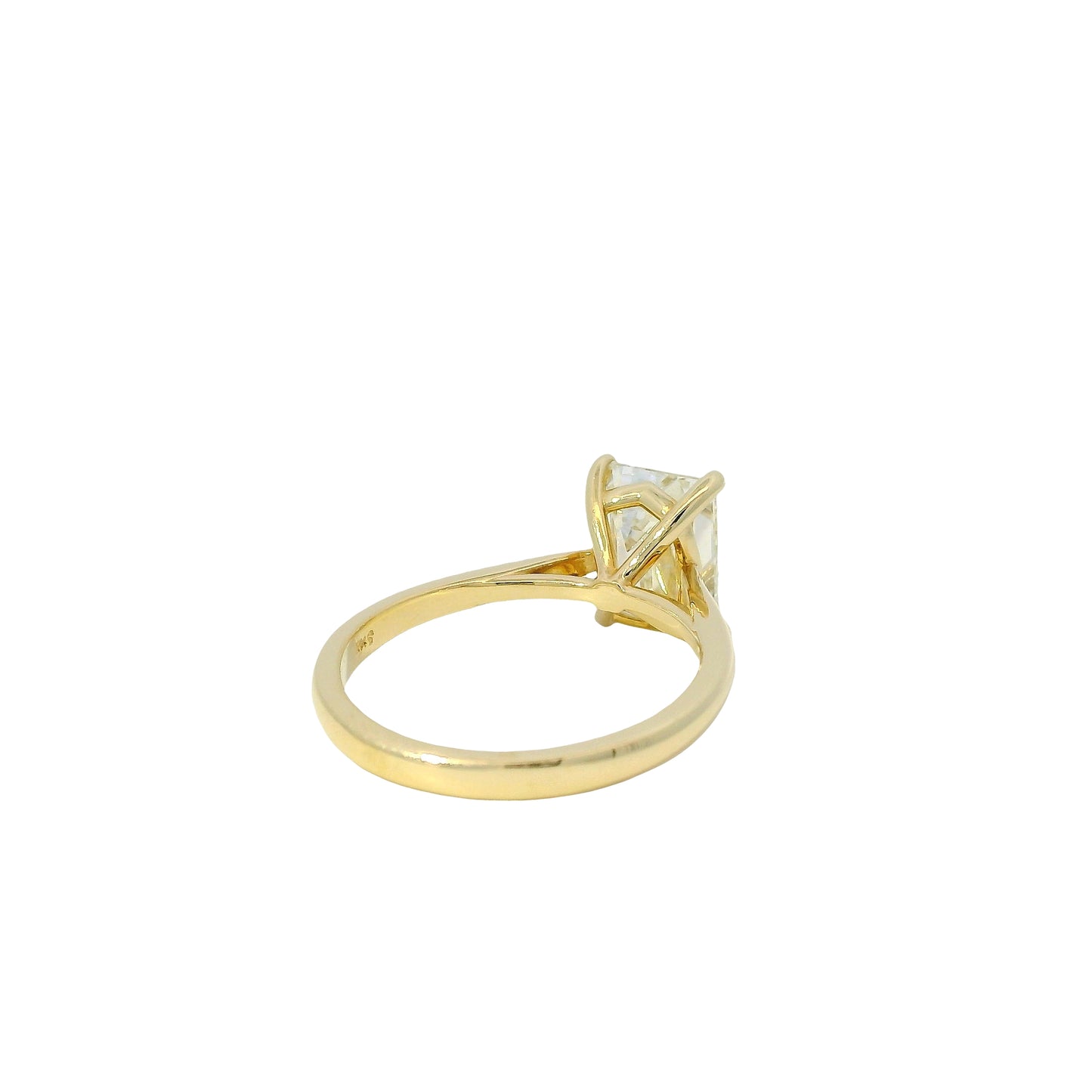 14k Yellow Gold GIA Certified 2.39ct Emerald Cut Engagement Ring