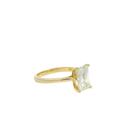14k Yellow Gold GIA Certified 2.39ct Emerald Cut Engagement Ring