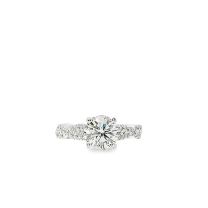 14k White Gold GIA Certified 1.54ct Round Diamond Engagement Ring