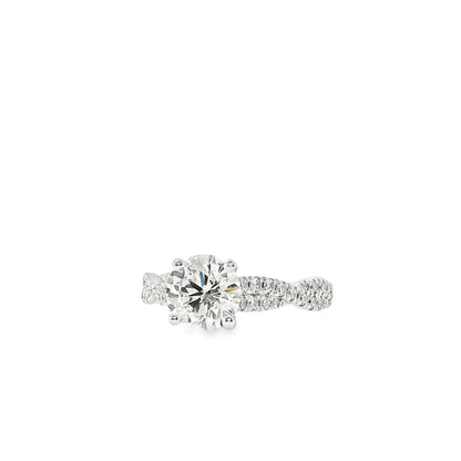14k White Gold GIA Certified 1.54ct Round Diamond Engagement Ring