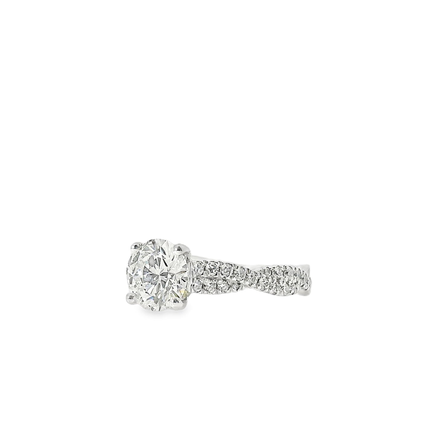 14k White Gold GIA Certified 1.54ct Round Diamond Engagement Ring