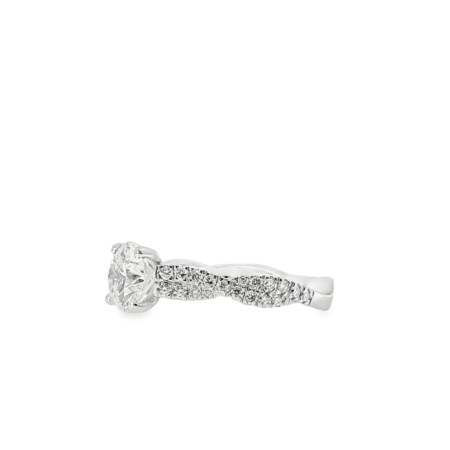 14k White Gold GIA Certified 1.54ct Round Diamond Engagement Ring