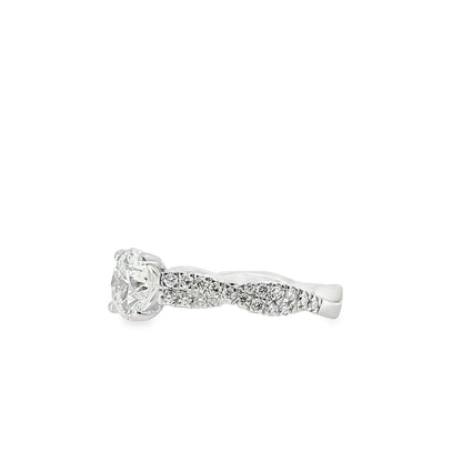 14k White Gold GIA Certified 1.54ct Round Diamond Engagement Ring