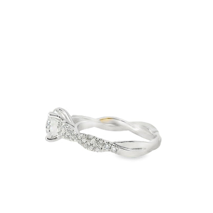 14k White Gold GIA Certified 1.54ct Round Diamond Engagement Ring