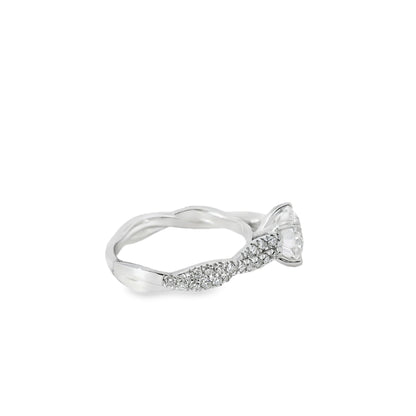 14k White Gold GIA Certified 1.54ct Round Diamond Engagement Ring