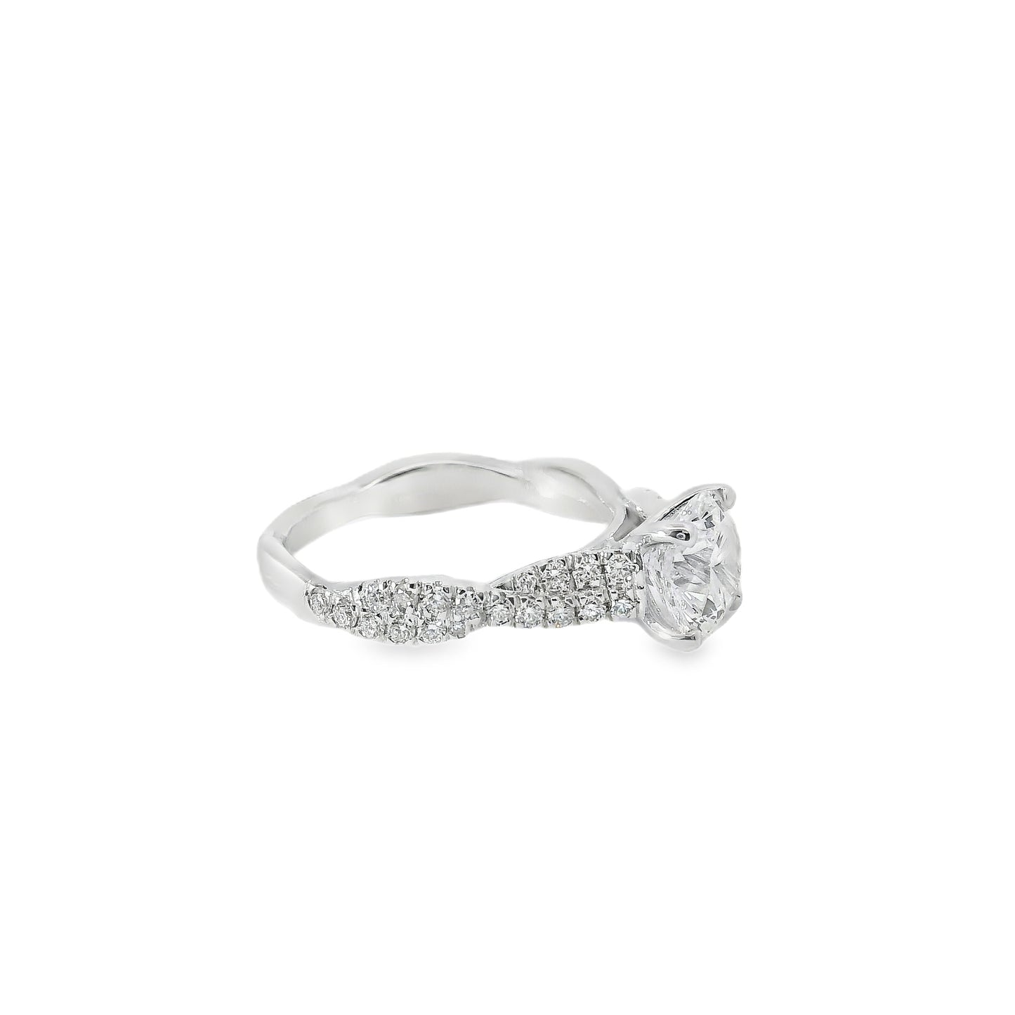 14k White Gold GIA Certified 1.54ct Round Diamond Engagement Ring